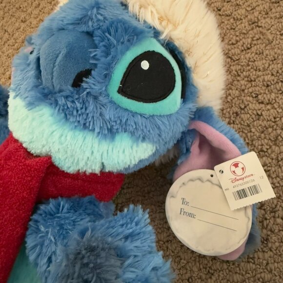 DISNEY STORE Stitch Santa Plush Christmas Stuffed Lilo NWT Scarf Hat Whip - Picture 3 of 9